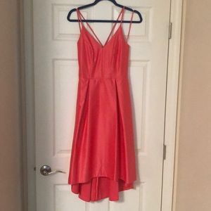 Dress coral spaghetti straps salmon pink orange